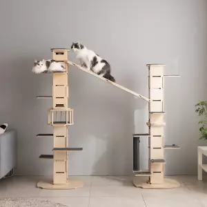 무한확장 스퀘어 고양이 원목 캣타워 GO2080A