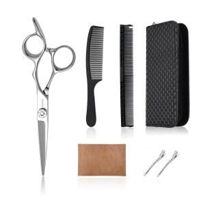 야사카 5인치 전문 헤어컷 가위 헤어드레싱 코발트 스테인리스 날카로운 면도날 가장자리 이발 헤어 살롱 또는 가정용 절단 키트를 위한 인체공학적 그립 디자인