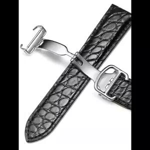 까르띠에 탱크 솔로 시리즈 정품 가죽 스트랩 부드러운 방수 통기성 악어 가죽 시계 밴드 16 17 18 20 22 2