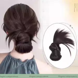 부분가발 자연스러운 연출용 로우번 집게핀 여성 포니테일 올림머리