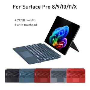 태블릿 키보드 microsoft 호환 Surface Pro 10 11 X용 Bluetooth 분리형 타입 커버 충전식