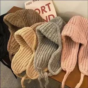 [골드스마일]귀달이모자 겨울 군밤모자 니트비니 귀도리 방한모