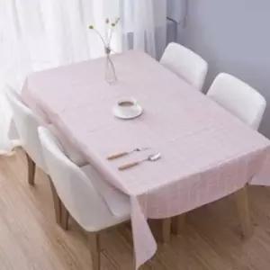 PEVA방수 체크 직사각식탁보_핑크 (소-90X137)