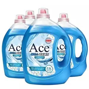 [터치]에이스 약알칼리 파워클린 세탁세제2.5LX4개/고농축 피부저자극 실내건조 효소 세제