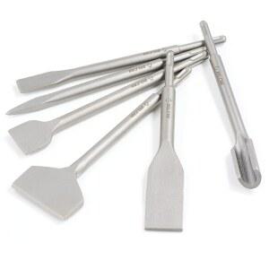 ZELCAN 끌 세트, SDS 플러스 섕크, 6pc 석공 콘크리트 드릴 비트 타일 홈 스크래핑 플랫 포인트 스케일링 40Cr 스틸 로터리 해머 도구 키트 가정용 개선