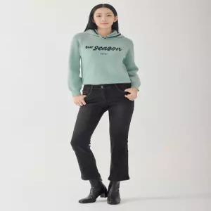 [지센] [FIT-SHEN] 포켓 자수 기모 부츠컷 데님팬츠 LCDPOA22_BK