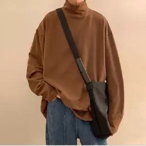 남성니트셔츠 박스핏 하프목폴라 목티 레이어드 간절기 반목티 사무실 현장근무 출퇴근