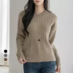 KARRA 크림케이블후드니트_A5W0491