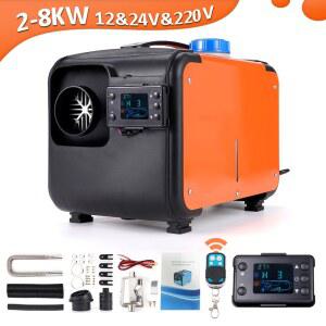 무시동 히터 12V 24V 220V 범용 8KW in 디젤 주차 자동차 RV 캠핑카 소음기 원격 제어 기능이있는 에어