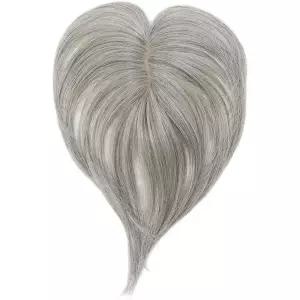 8369936 부분 가발 숱 보충용 헤어피스 붙임머리 인모 흰머리 가오리 가르마 타입 라이트 그레이 헤어