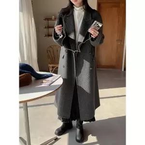 [공구우먼] 노엘 더블 핸드메이드 울 롱 코트 85196 빅사이즈 여성의류