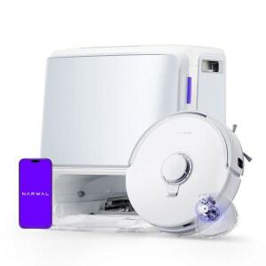 나르왈 프레오 Z10 로봇 청소기 및 걸레 콤보, 엉킴 없는 걸레, 15,000Pa 흡입력, 손이 닿기 어려운 부위에 적응, 셀프 비우기, 세척 건조, 장애물 회피, 반려동물 털