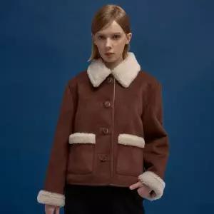 [르샵](타임스퀘어점패션관)퍼카라 인조무스탕-L3G42MJK010