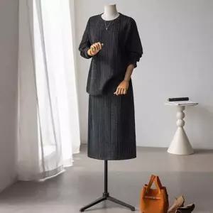 (안나앤플러스) A. 위버 기모 스커트 세트[세트EAX73] 빅사이즈