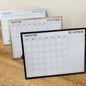 스탠드형 칠판 데스크용 회전형 양면 탁상용 화이트 보드 스케줄 월간 계획표 스케줄러 스탠딩 플래너 메모