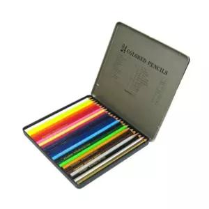슬림 틴케이스 문화 연필 24 색연필 24색 고급 컬러링 펜슬 세트 미술 준비물 초등 학생 중학생 새학기 학