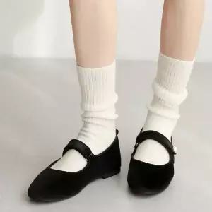 [비비오]메리제인 벨벳 빅사이즈 여성 신발 털안감 겨울플랫