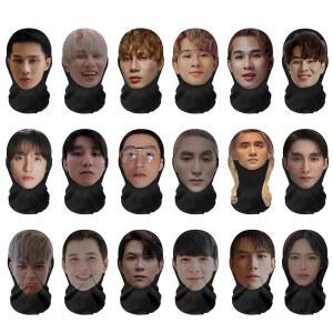 트렌디한 3D 프린트 페이스 마스크 원활한 선스크린 할로윈 연예인 얼굴 재미있는 스카프 외부