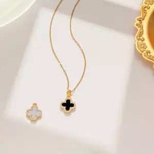 양면클로버목걸이 우정 커플 패션 레이어드 서지컬스틸 티타늄 행운 목걸이 선물 악세