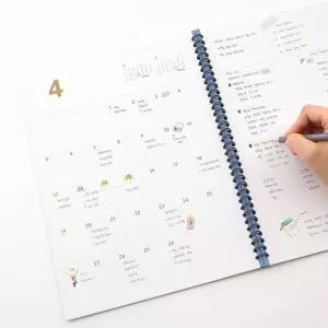 2026년 월간 플래너 A4 스케줄 큰 스프링 노트 14개월 날짜형