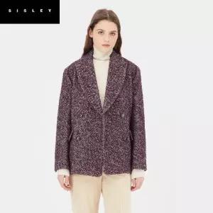 [시슬리]리치 헤링본 더블 자켓형 코트_SACT47361