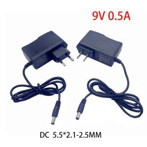 1PCS AC/DC 어댑터 DC 9V 0.5A 500ma AC 100-240V 변환기 전원 충전기 공급 장치 볼트 호환 EU 플러그