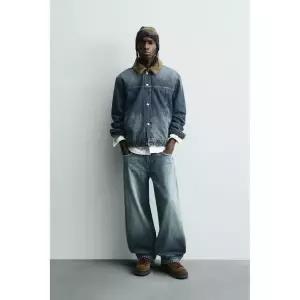 [정품] 자라 자켓 코트 데일리 아웃터 ZARA 양면 데님 점퍼 - 미디움 블루