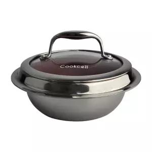 쿡셀 블랙큐브 홀로그램 IH 레드 가마솥 16cm (+유리뚜껑) 올스텐 인덕션 냄비