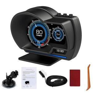 OBD2 GPS 듀얼 시스템 자동차 HUD 디스플레이 - 수압 전압 RPM을 갖춘 디지털 속도계 대부분의 차량을 위한 유니버설 헤드업