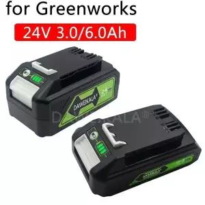 그린웍스 24V 48V 전동 공구용 24V 6.0Ah 리튬이온 충전식 배터리 29842 29852 29322 20362 MO24B410 MO48L