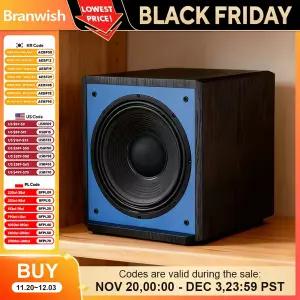 200/250W 서브우퍼 10-12인치 액티브 스피커 하이파이 우든 서브우퍼 30-150Hz 사운드 RCA XLR 입력 홈 시