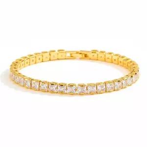 [골드스마일]테니스팔찌 남여공용 S925 지르코니아 팔찌 골드 모던