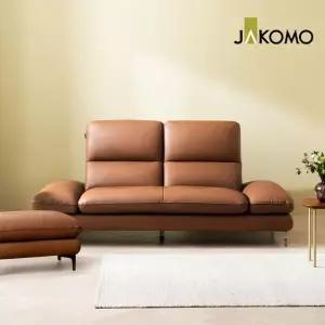 [자코모] 아르테 3인 기능성 천연면피 소가죽 소파+스툴