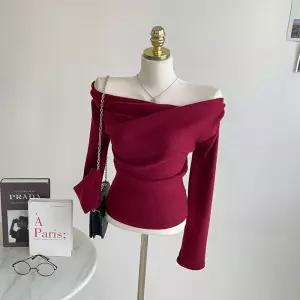 포근 겉기모 언발 오프숄더 드레이드 셔링 티 E086 언발기모셔링티