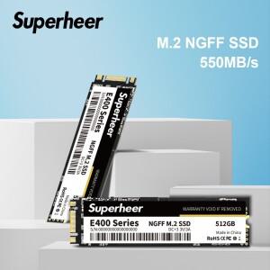 SUPERHEER M.2 SATA SSD 512GB 솔리드 스테이트 드라이브 256GB 1TB 2TB 2280mm NGFF 하드 디스크(노트북
