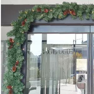 크리스마스 대형 리스 포토존 장식 270cm 전구 포함 파티 이벤트 집 카페 매장 꾸미기