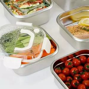 인덕션 SF33LZ55 오븐 사용 가능 멀티 다용도 사각 스텐 밀폐용기 스텐 밧드 바트 2300ml