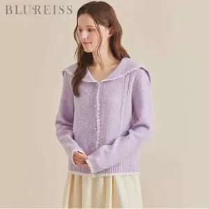 [블루레이스] 레이스 배색 숄더카라 가디건_B5W1KC4871