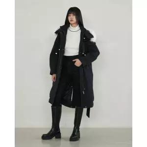 에고이스트 토글 장식 자수 포인트 야상형 롱 다운코트 EP4NC065 828410