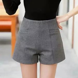 키밍 하이웨이스트 모직 반바지 겨울