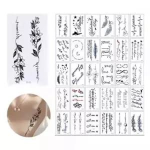 SET 30P 타투스티커 E 타투판박이 타투스티커 레터링 타투스티커 문신스티커