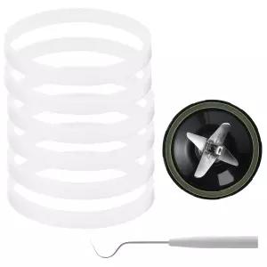 뉴트리 닌자 주스기 블렌더 교체 씰과 호환되는 10cm 흰색 고무 씰 개스킷 O-링 부품 6개