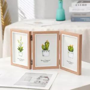 3단 접이식 액자 가족 사진 프레임 탁상 스탠드 더블액자 돌사진액자