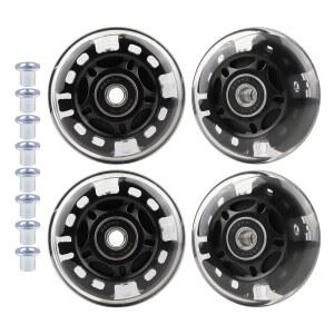 [미국배송] 청소년 롤러 스케이트를 위한 휠구 4팩 PU 인라인 스케이트 휠 플래시 교체용 부싱 포함 (블랙 70MM)