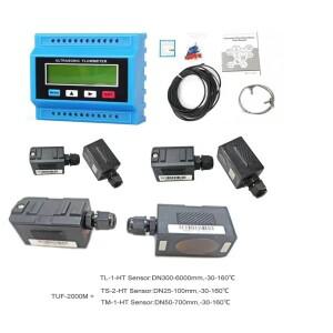 고온 -30 ℃ ~160 액체 TUF-2000M 디지털 모듈형 초음파 유량계 TS-2-H TM-1-H 변환기 DN15-6000mm