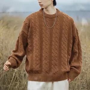 스웨터 남성 라운드넥 IS-TS77 꽈배기 3컬러 두톰