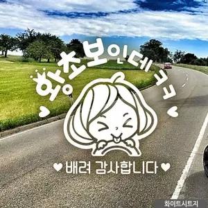 고품질 왕초보인데ㅋㅋ 초보자동차스티커 화이트 자동차스티커 ...