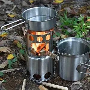 코펠세트 미니 캠핑식기 1-2인용 스토브 화로 스푼 국 (WEC9E45)