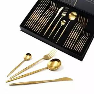 고급 XW85CM58 인기 골드색 품격 스텐 커트러리 24P 선물세트