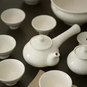 이천도자기 UO77OZ42 미색 5인 다기 풀세트 전통 찻잔 선물용